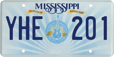 MS license plate YHE201