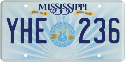 MS license plate YHE236