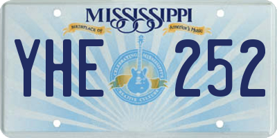 MS license plate YHE252