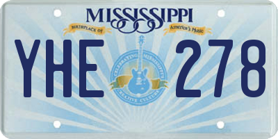 MS license plate YHE278