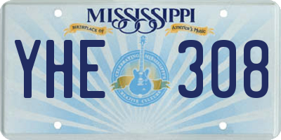 MS license plate YHE308