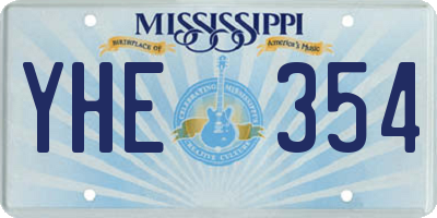 MS license plate YHE354