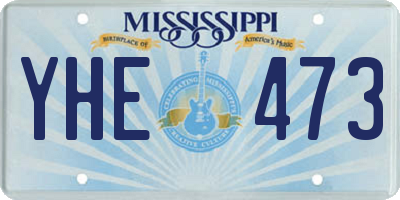 MS license plate YHE473