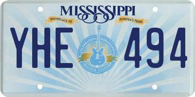 MS license plate YHE494