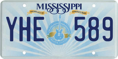 MS license plate YHE589