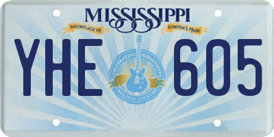 MS license plate YHE605