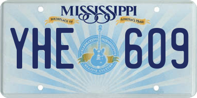 MS license plate YHE609