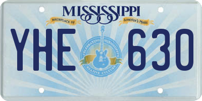 MS license plate YHE630
