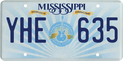 MS license plate YHE635
