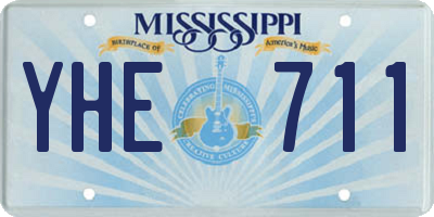 MS license plate YHE711