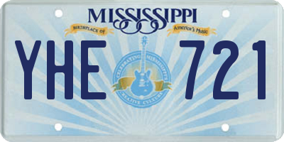 MS license plate YHE721
