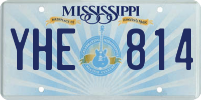 MS license plate YHE814