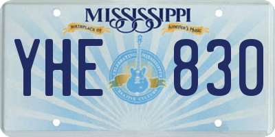 MS license plate YHE830