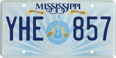 MS license plate YHE857