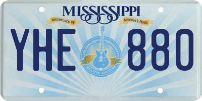 MS license plate YHE880