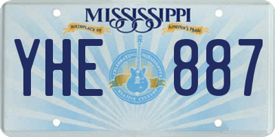 MS license plate YHE887