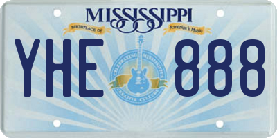 MS license plate YHE888