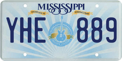 MS license plate YHE889