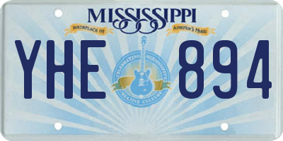 MS license plate YHE894
