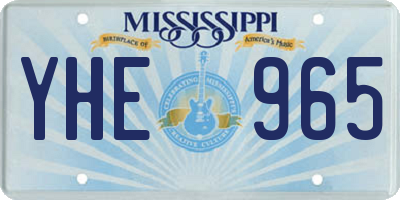 MS license plate YHE965