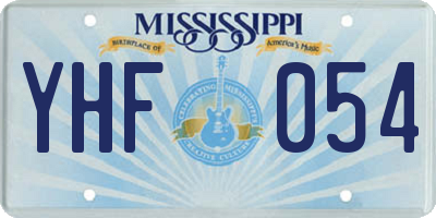 MS license plate YHF054