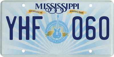 MS license plate YHF060