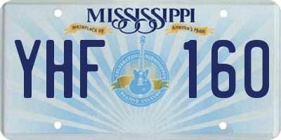 MS license plate YHF160
