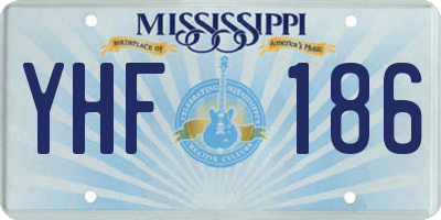 MS license plate YHF186