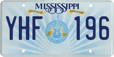 MS license plate YHF196