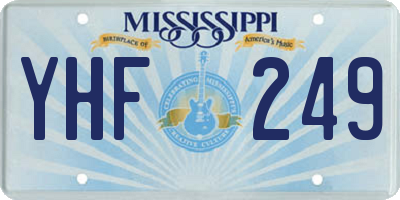 MS license plate YHF249