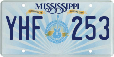 MS license plate YHF253