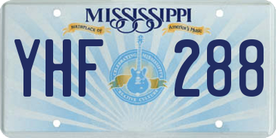 MS license plate YHF288