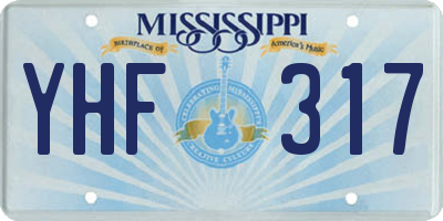 MS license plate YHF317