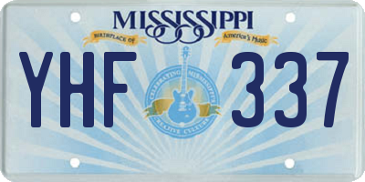 MS license plate YHF337