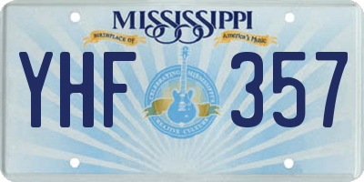 MS license plate YHF357