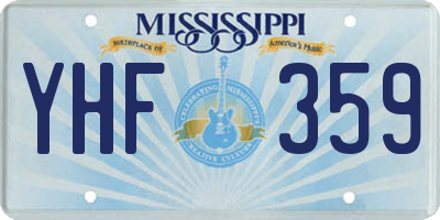 MS license plate YHF359