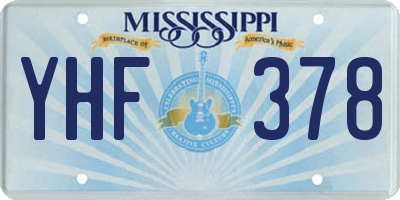MS license plate YHF378