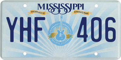 MS license plate YHF406