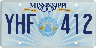 MS license plate YHF412