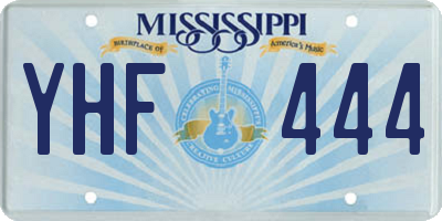 MS license plate YHF444