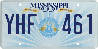 MS license plate YHF461