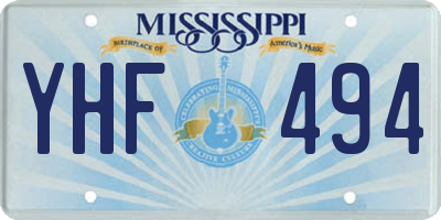 MS license plate YHF494