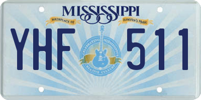 MS license plate YHF511