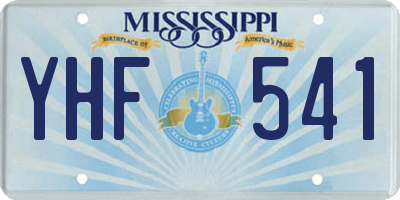 MS license plate YHF541