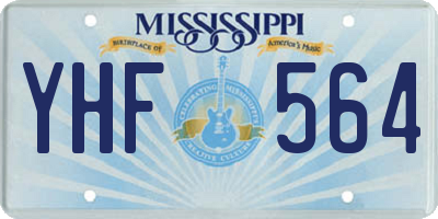 MS license plate YHF564