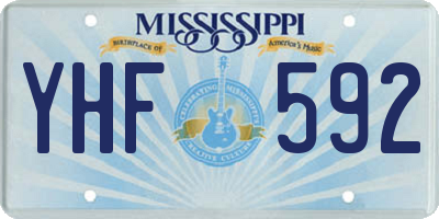MS license plate YHF592