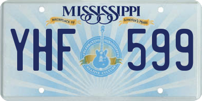 MS license plate YHF599