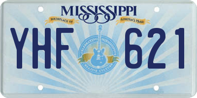 MS license plate YHF621