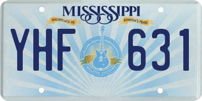 MS license plate YHF631