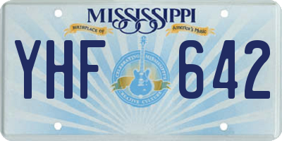 MS license plate YHF642